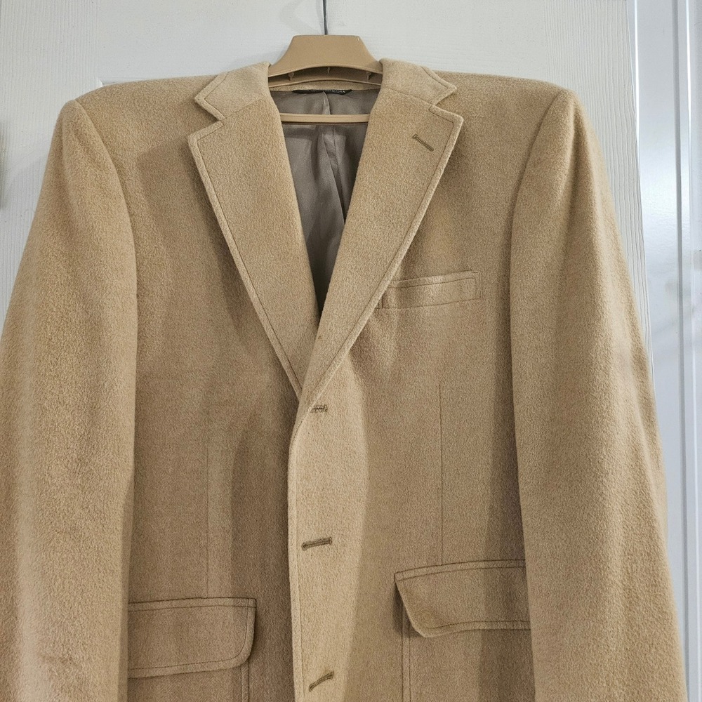 Orvis Mens Vintage 100% Camel Hair Blazer Sport Coat Tan Made in USA 42R or 44L